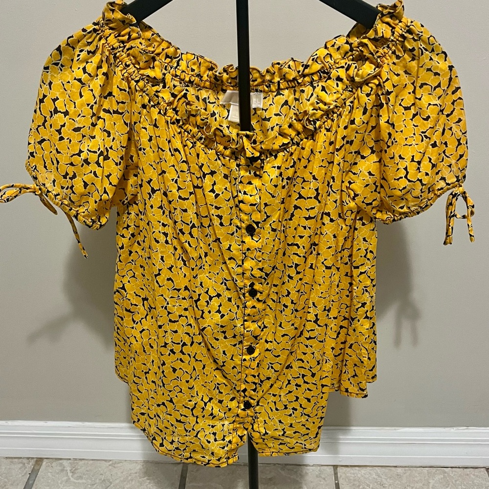 Michael Kors Yellow Floral Blouse